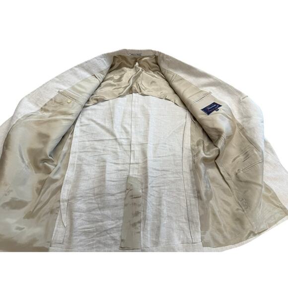 "FACONNABLE" Design By Albert Goldberger Mens 100% Linen Blazer SZ XXLL 3 Button - Picture 4 of 13